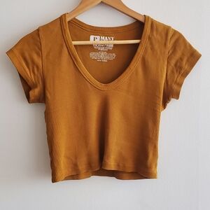 Big Bud Press Golden Ribbed Crop Top